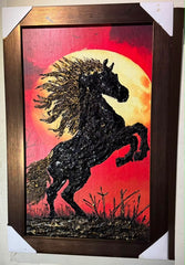 Majestic Black Horse Painting ⭐ ( Hand Made )