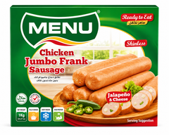 Menu Chicken Jumbo Frank Sausage Jalapenio & Cheese, Skinless, 740g
