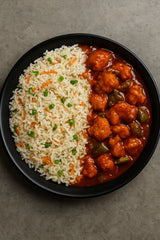 Chicken Manchurian with Fried Rice 🍚
