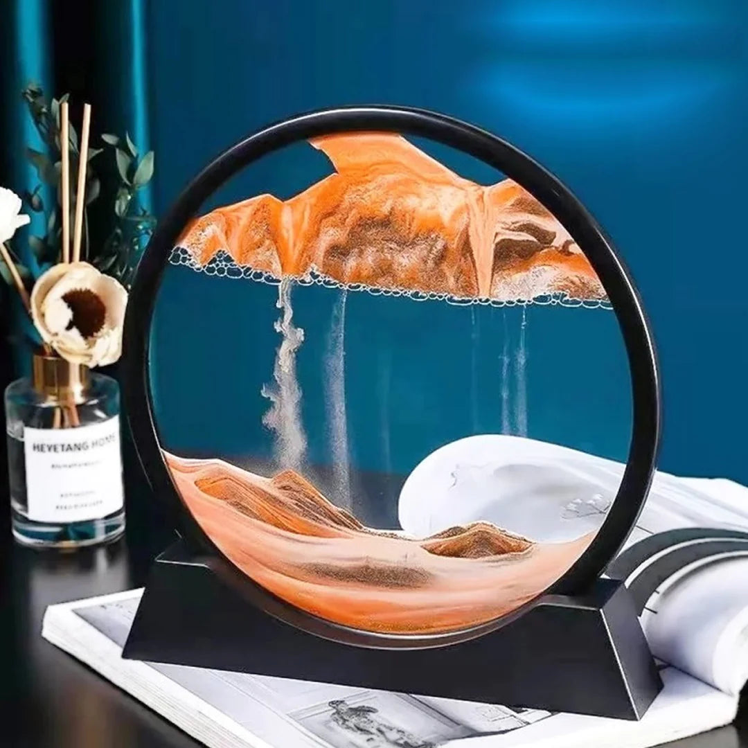 Prince of Persia Sandscape Painting - Sand Clock - Moving Sand Art - Hourglass Sand Timer - 3D Moving Sand Mountain Lamp with Metal Stand - Showpiece - Home Decoration