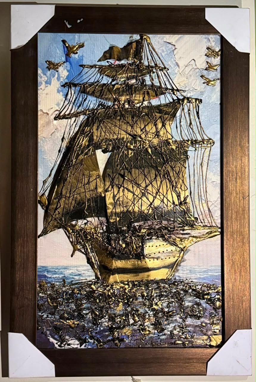 Classic Ocean Ship Painting ( Hand Made )