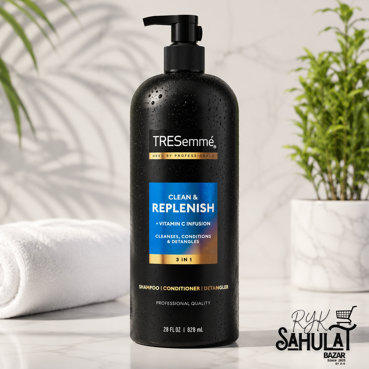 TRESemme 3 in 1 Clean & Replenish Shampoo, 828ml