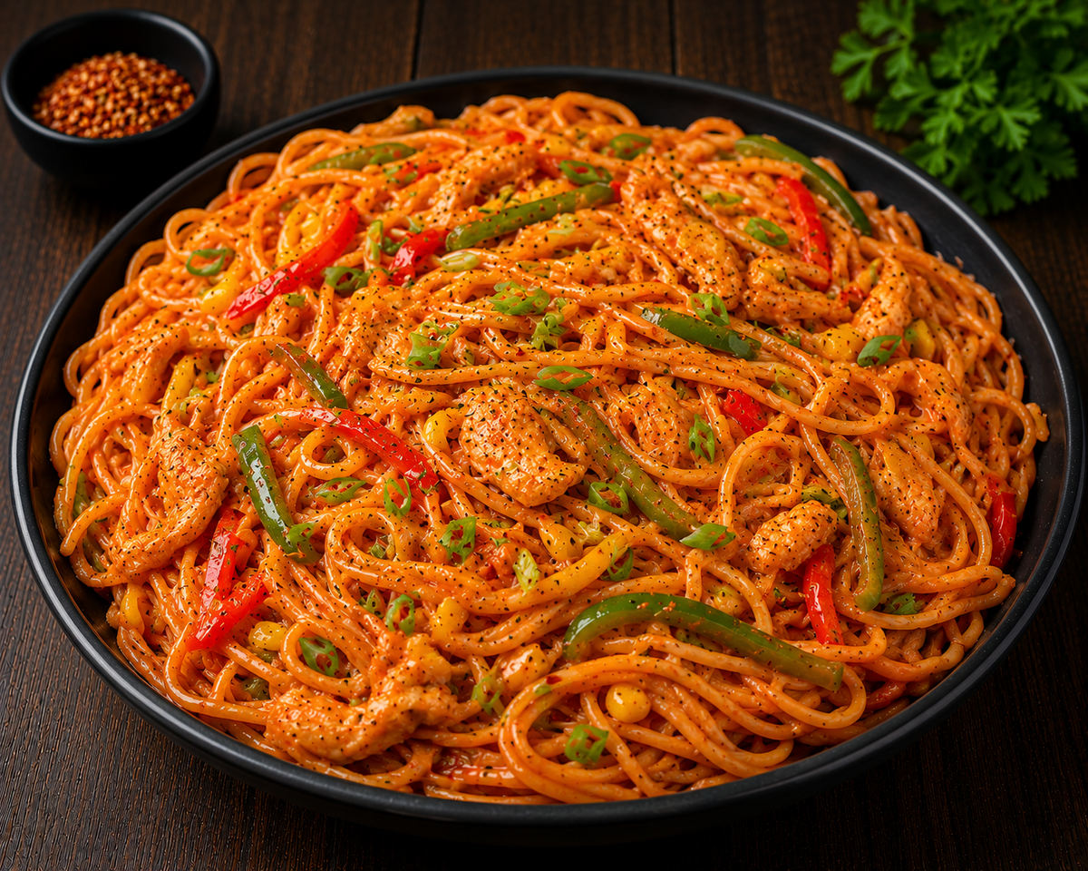 Pizza Chow Mein Red Sauce (Spaghetti)