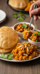 Halwa Puri Deal    (2 Puri+Chany+Halwa+Achar+Salad)