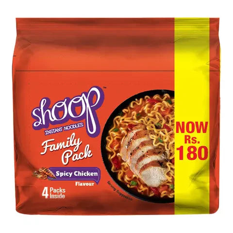 Shoop Spicy Chicken Flavour Instant Noodle Family Pack 4 Pieces