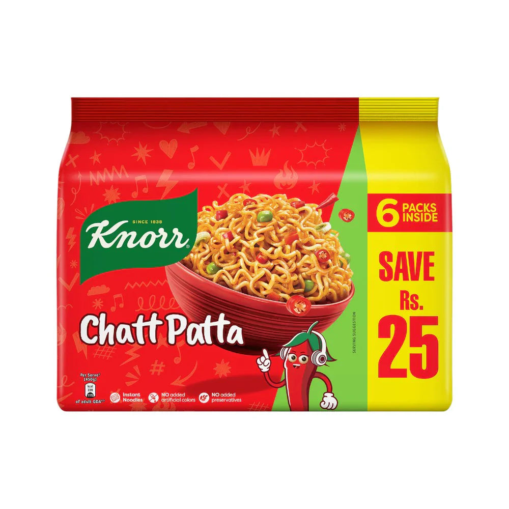 KNORR NOODLES CHATPATTA PROMO PACK 1X6 270 GM