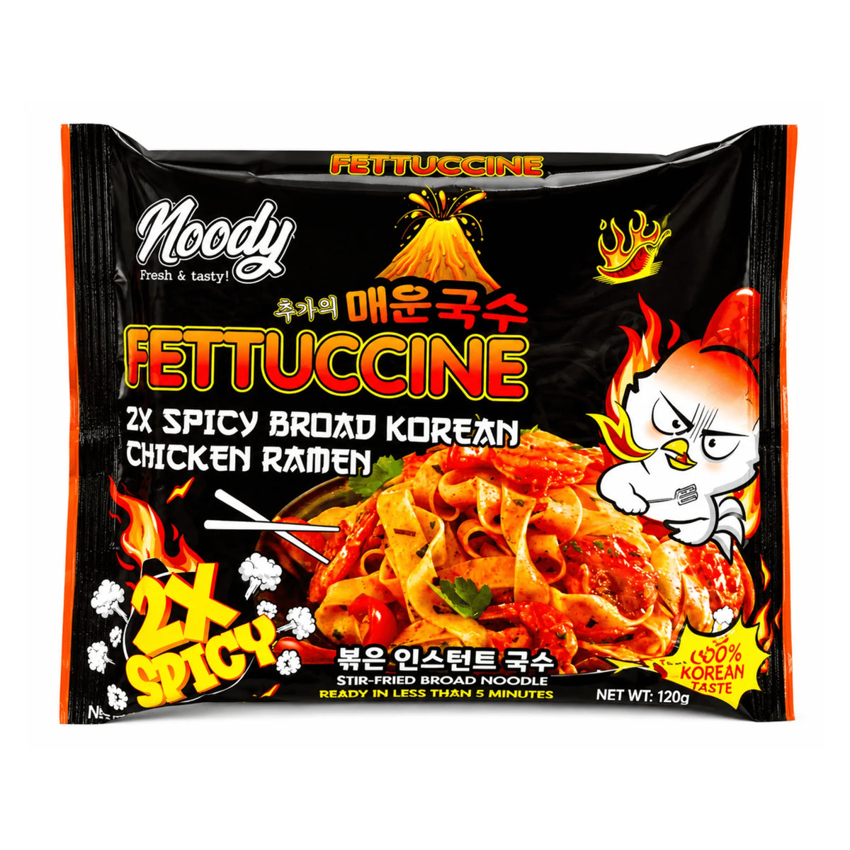 Noody Hot Spicy Chicken Fettuccine (2x Spicy) Black 114g