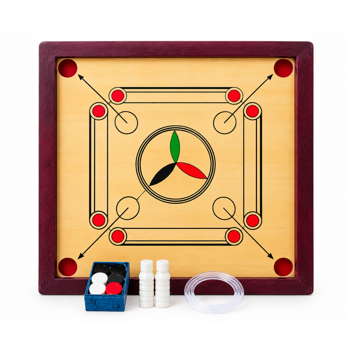 Wooden Carrom Board with All Accessories – 18 x 18 Inches Indoor Game