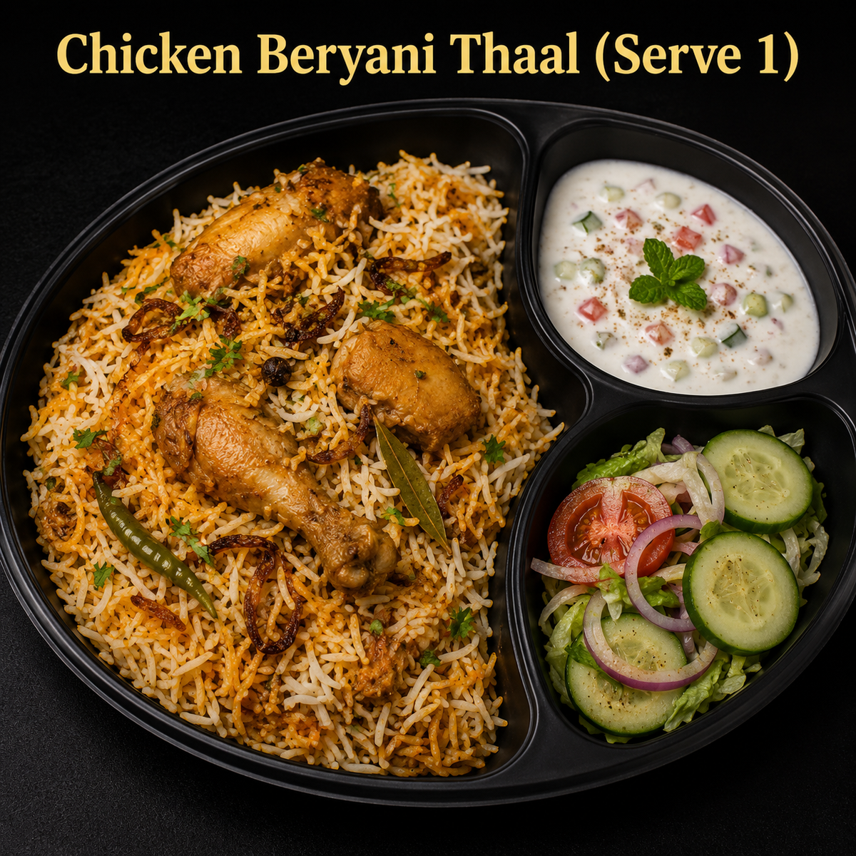 Chicken Beryani Thaal (Serve 1)