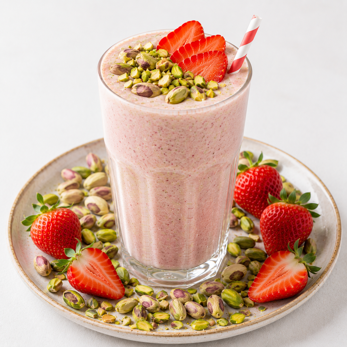 Strawberry + Pista Shake