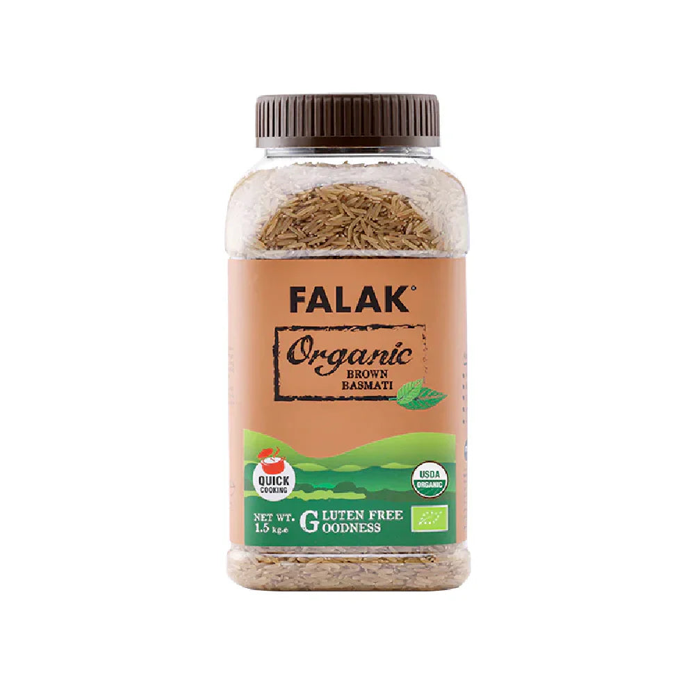 FALAK ORGANIC BROWN Basmati JAR 1.5 KG