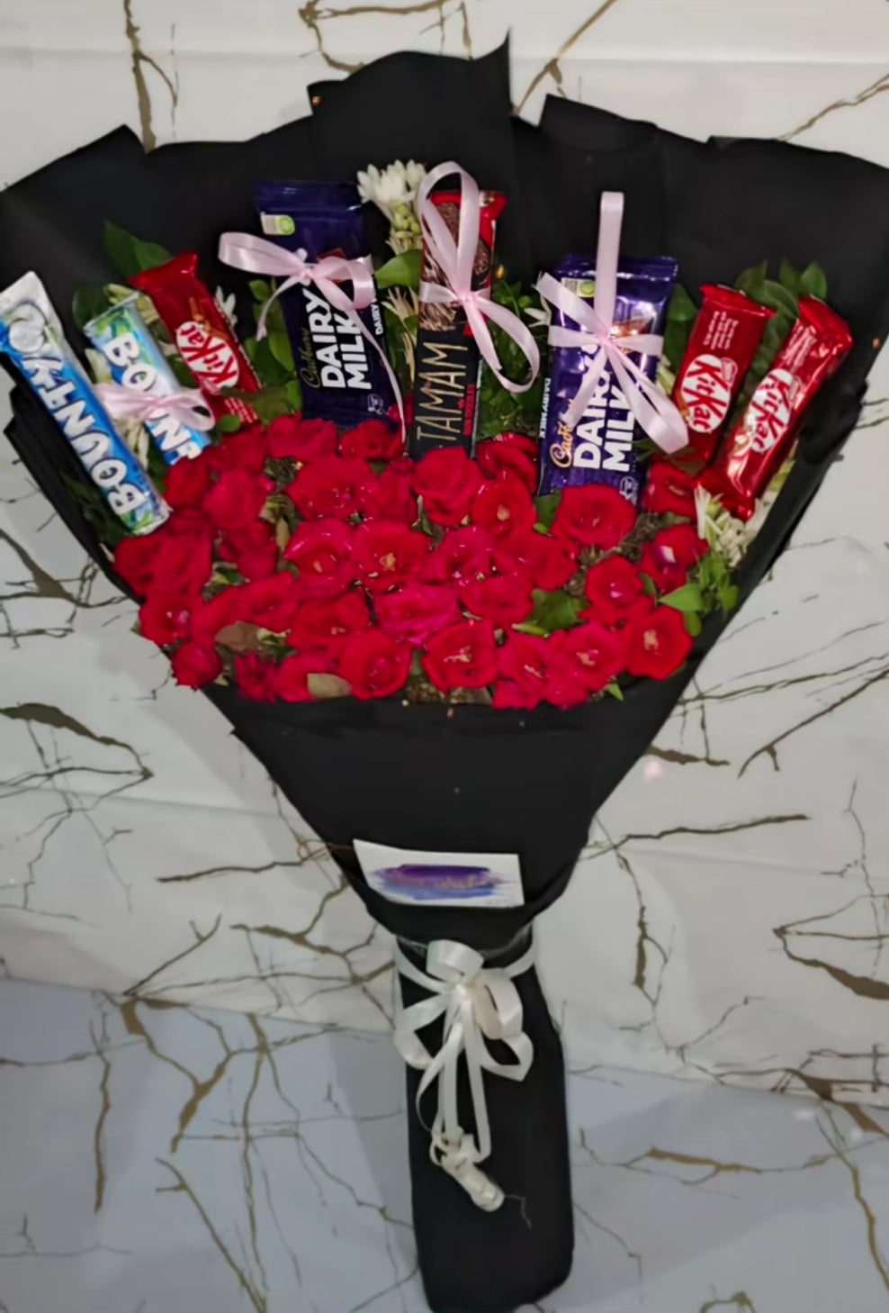 Red Rose & Chocolate Bouquet ❤️🍫