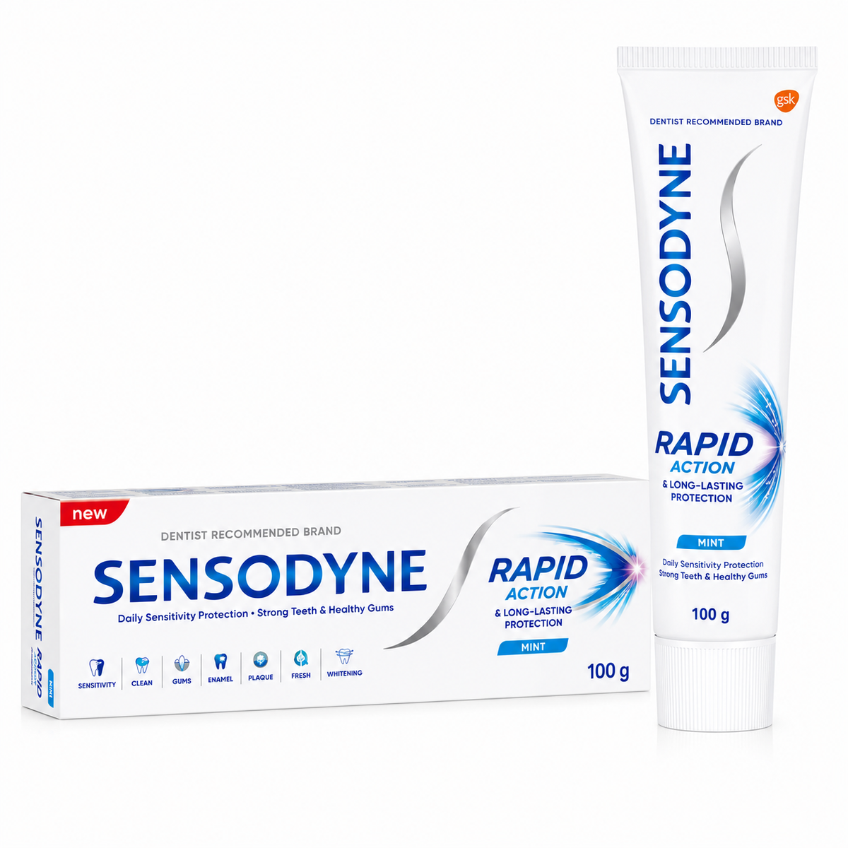 Sensodyne Rapid Action & Long-Lasting Protection Mint Toothpaste, 100g