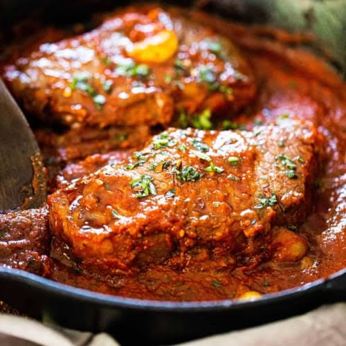 Chicken filled steaks ( Red sauce)